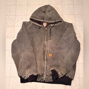 Carhartt Gray Hooded Jacket with Zipper